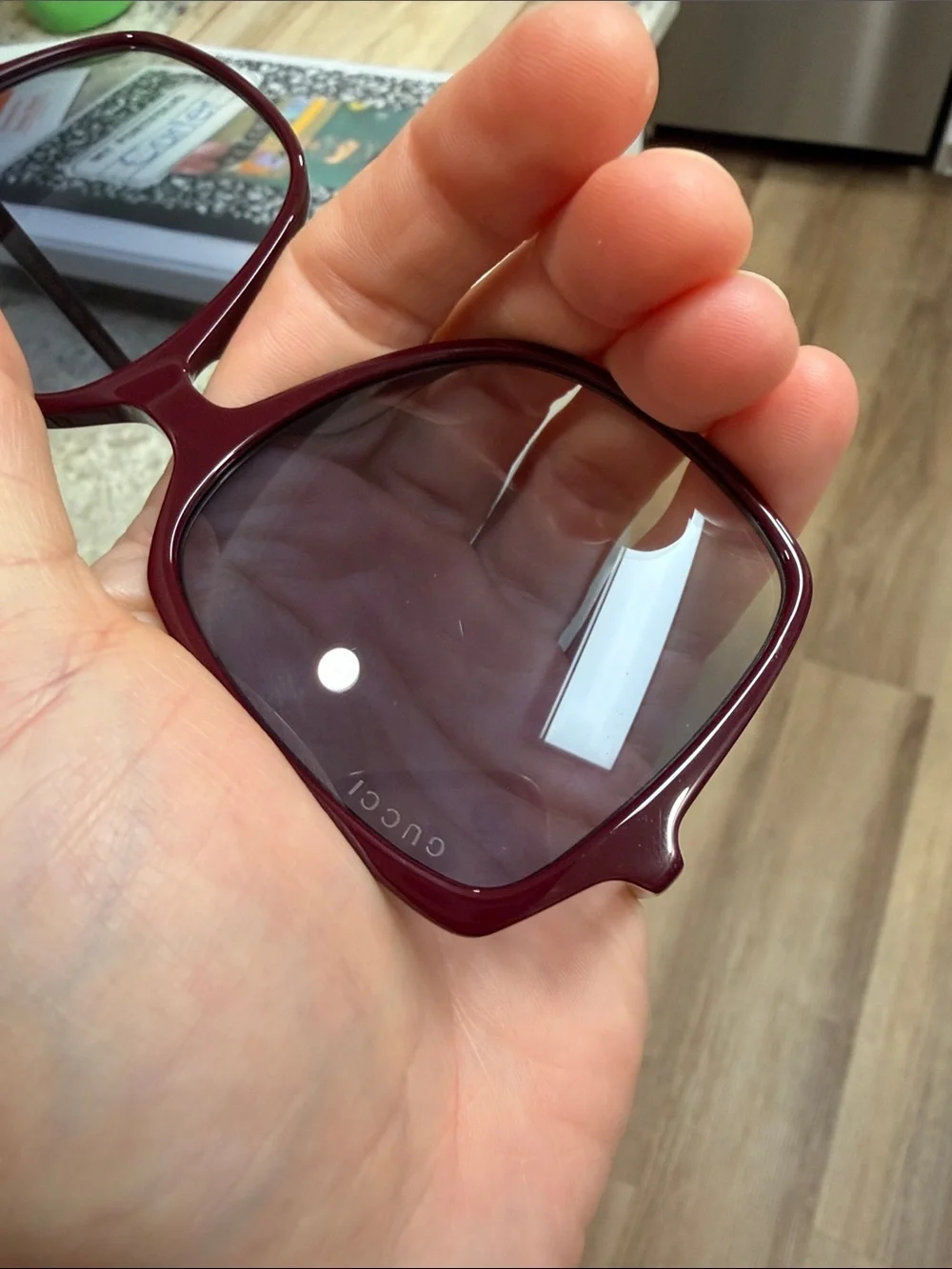 GUCCI Oversized Burgundy Red Blue Gradient Lenses Women's Sunglasses GG0544S 003 - Picture 5 of 10